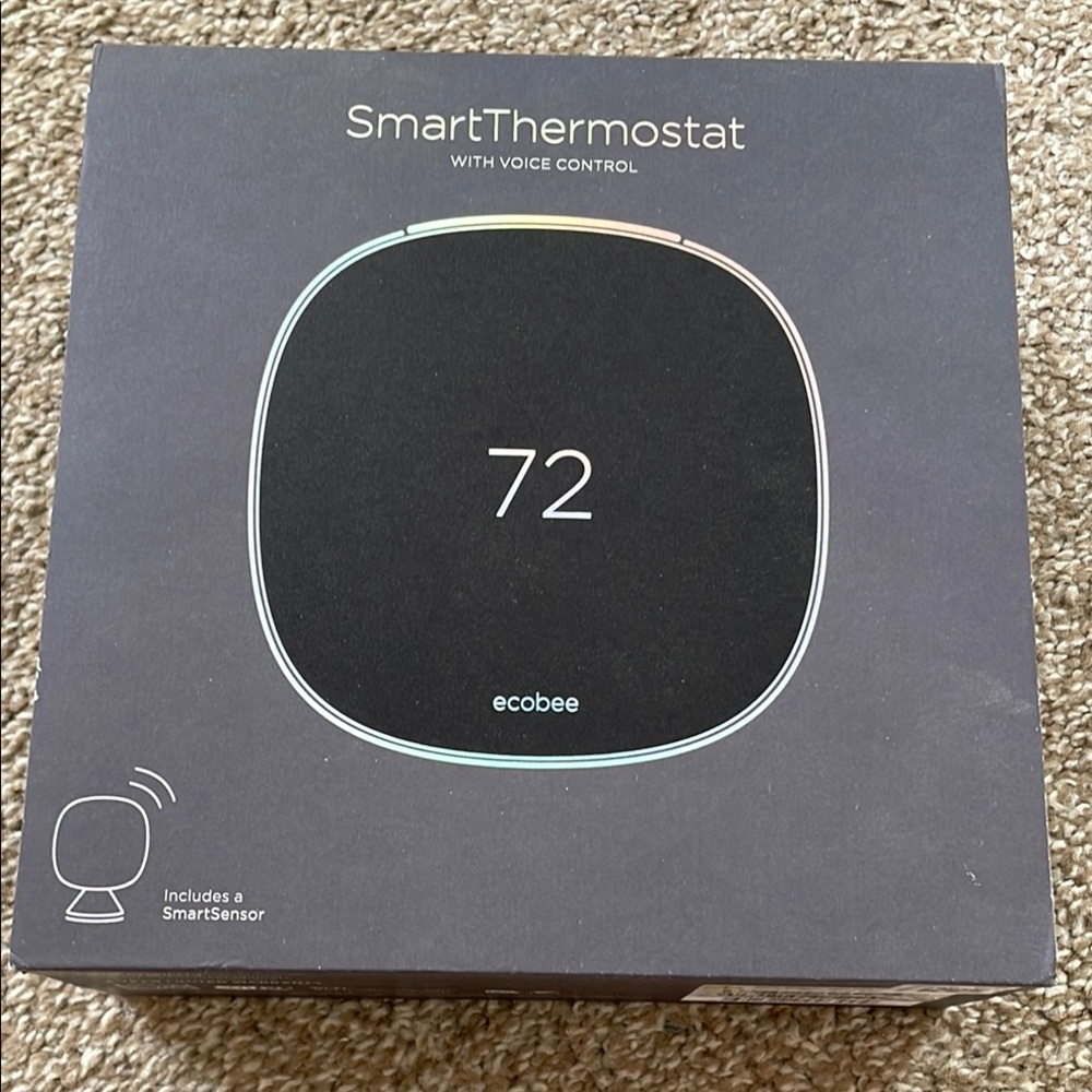 NEW NIB ecobee Smart Thermostat with Voice Control - Black